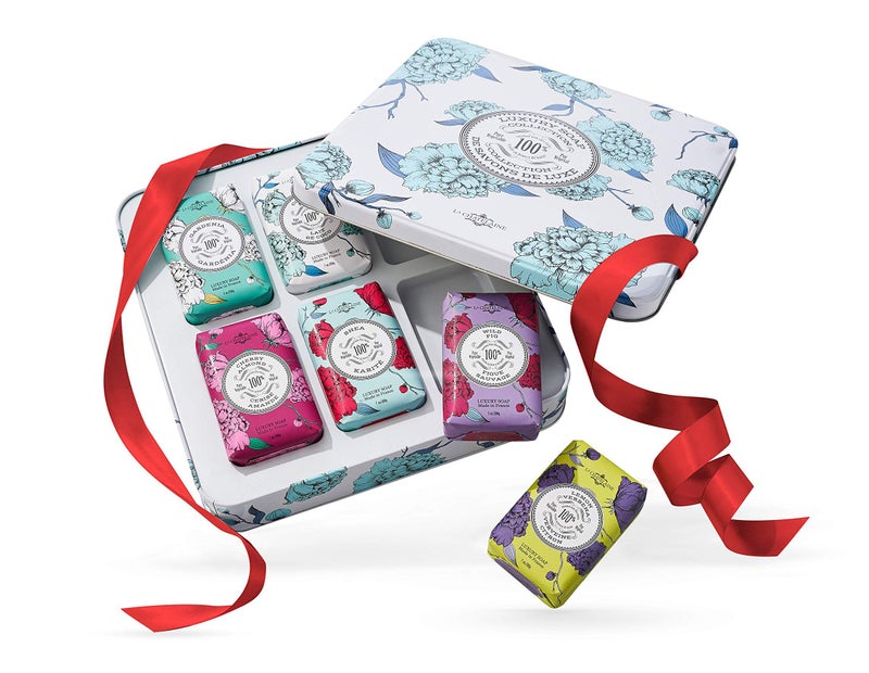 La Chatelaine Luxury Soap Collection | Oprahs Favorite Things | Shea Butter Bar Soaps, Made in France | Natural | Set of 6, 7 oz (Gardenia, Coconut Milk, Lemon Verbena, Cherry Almond, Shea, Wild Fig) - Image 1